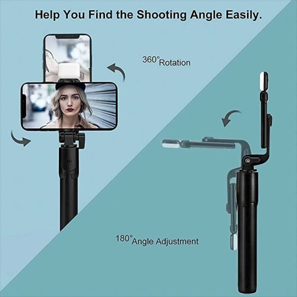 NAFA Bluetooth Selfie Stick  (Black, Remote Included) - Image 4