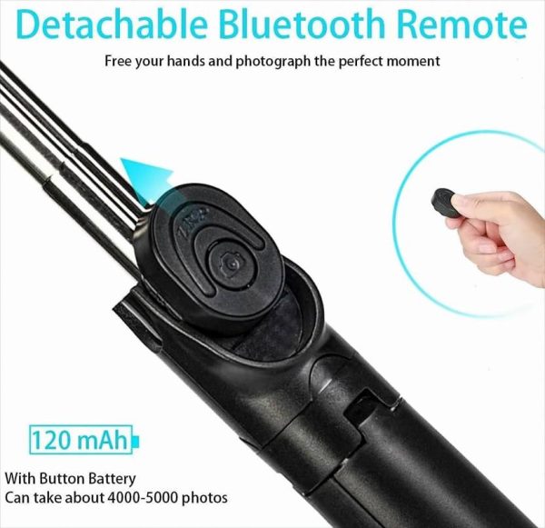 NAFA Bluetooth Selfie Stick  (Black, Remote Included) - Image 5