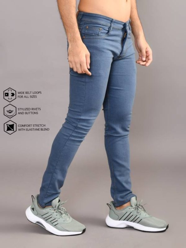 Men Regular Mid Rise Grey Jeans - Image 4